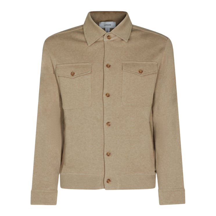 Lardini Classic Shirt-Style Jacket With Pointed Collar And Ribbed Accents