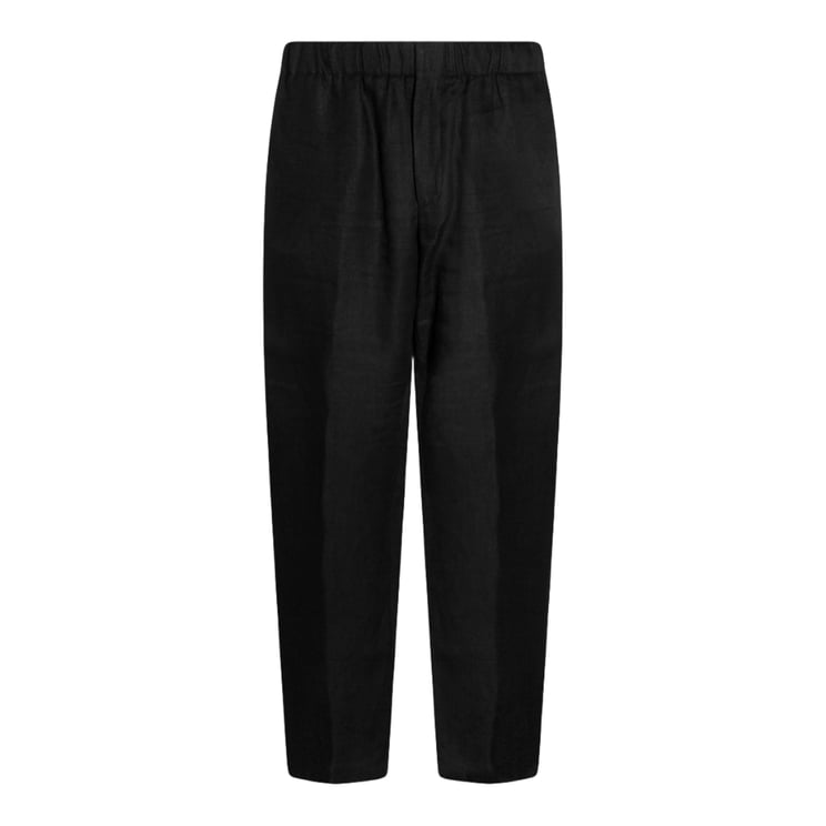 Lardini Straight Leg Trousers With Textured Fabric And Elastic Waistband