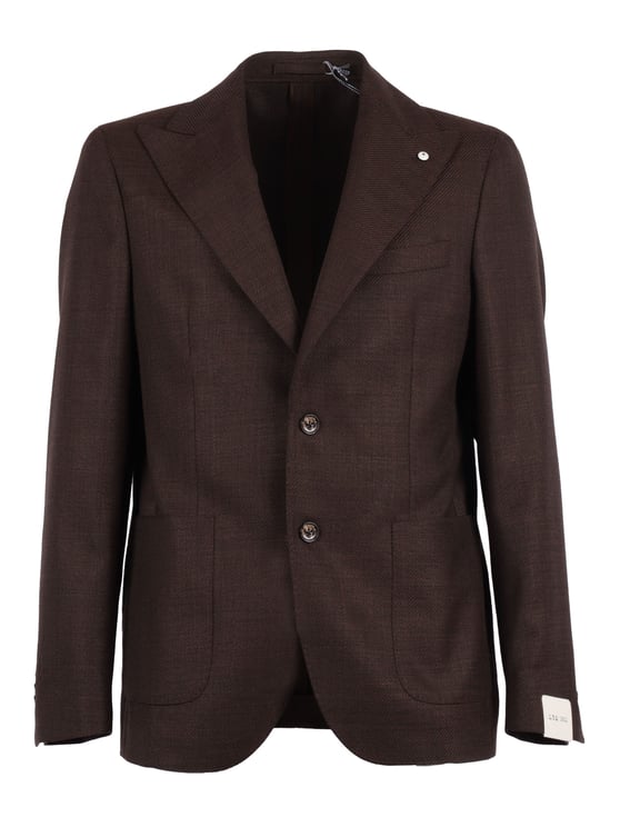 L.B.M 1911 Brown Tailored Wool Blazer