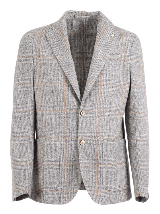 L.B.M 1911 Check Pattern Notch Blazer