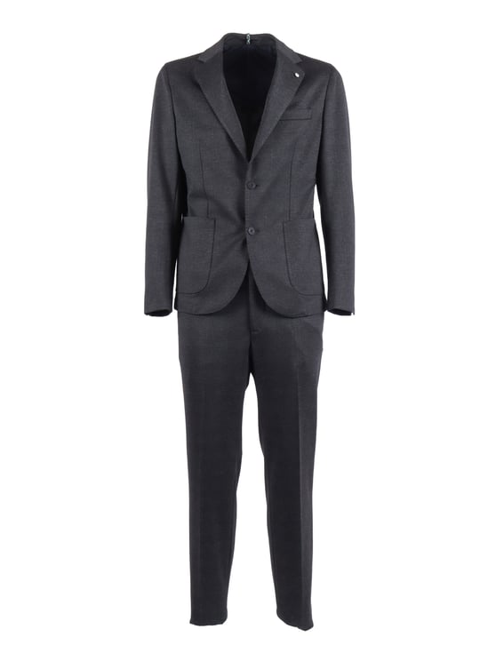 L.B.M 1911 Black Tailored Straight Cut Suit
