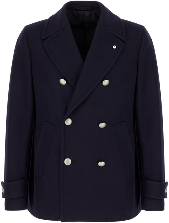 L.B.M 1911 L.b.m. 1911 Midnight blue wool blend coat
