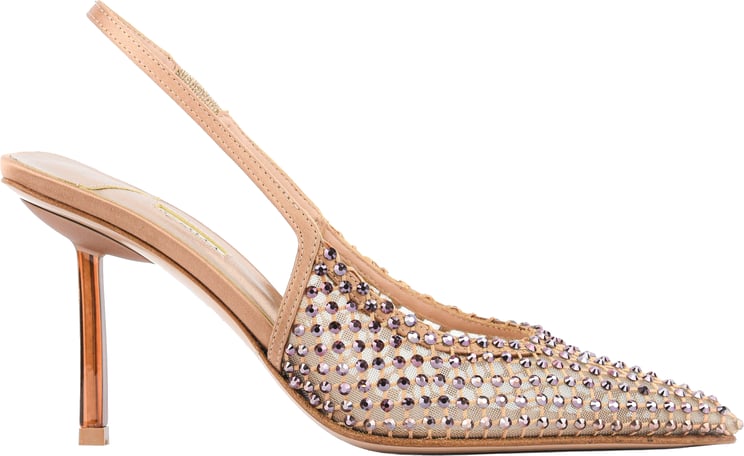 Le Silla Chanel Gilda Pump Strass Nude