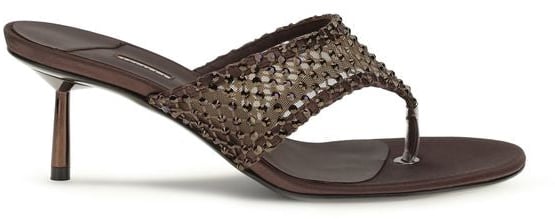 Le Silla LE SILLA Brown Goatskin Stiletto Heel Sandals
