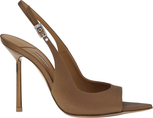 Le Silla LE SILLA Brown Silk Stiletto Heel Sandals