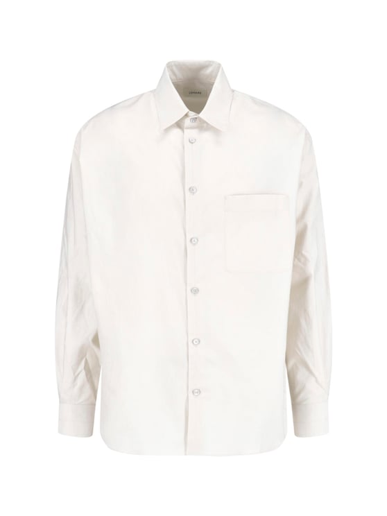 Lemaire Cream Classic Collar Cotton Silk Shirt