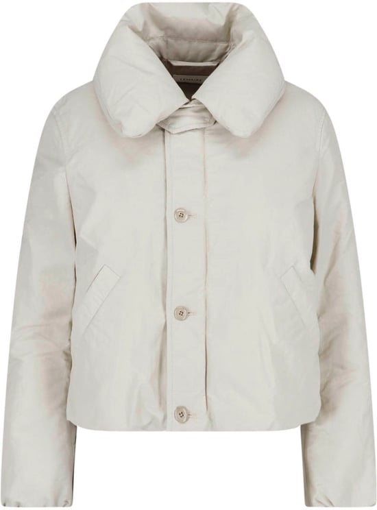 Lemaire Neutral High Padded Collar Cropped Jacket