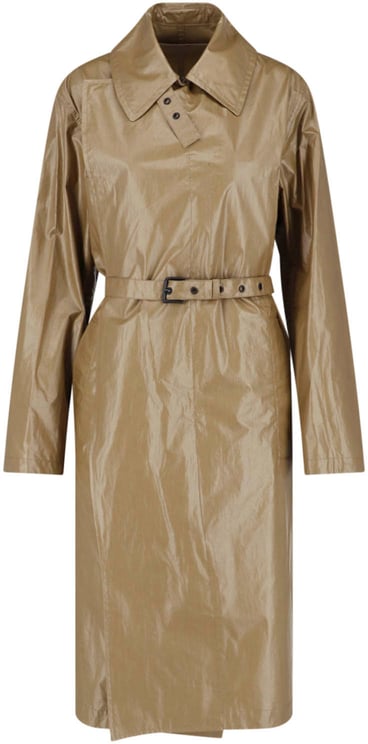 Lemaire Khaki Coated Cotton Short Belted Coat