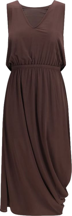 Lemaire Double-Layer Draped Midi Dress with Unique Asymmetrical Hem