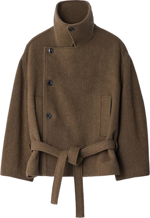 Lemaire Short Wrap Coat Mud