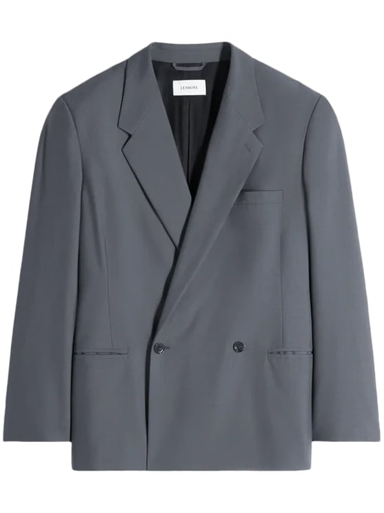 Lemaire Double-Breasted Tailored Jacket with Notched Lapel