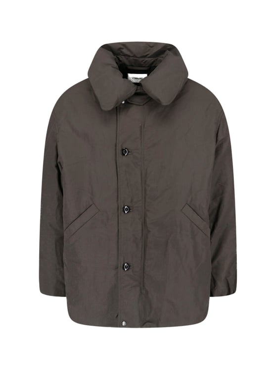 Lemaire Brown High Collar Oversized Casual Jacket