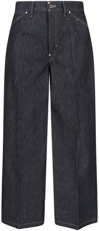 Lemaire Grey Wide-Leg Studded Cotton Trousers