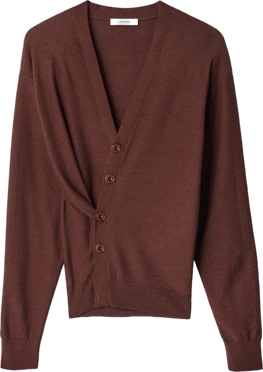 Lemaire Relaxed Twisted Cardigan Acajou
