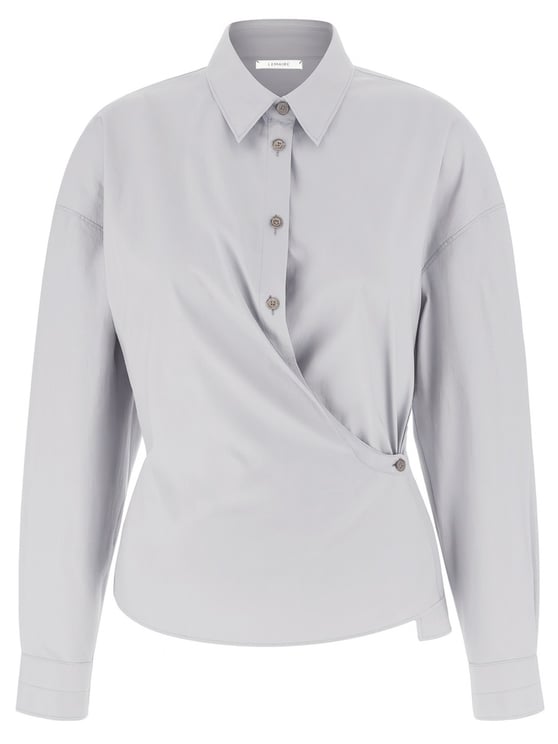 Lemaire Neutrals Twisted Asymmetrical Silk Shirt