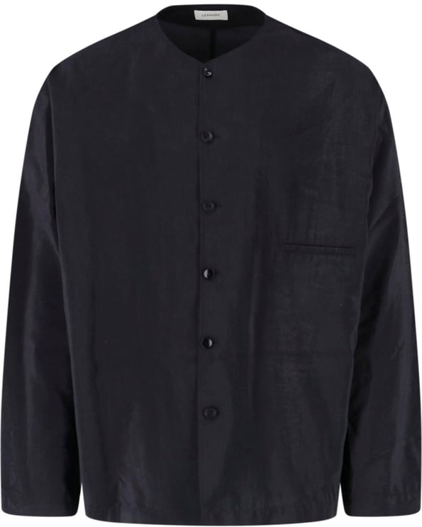 Lemaire Black Silk Blend Round Neck Shirt