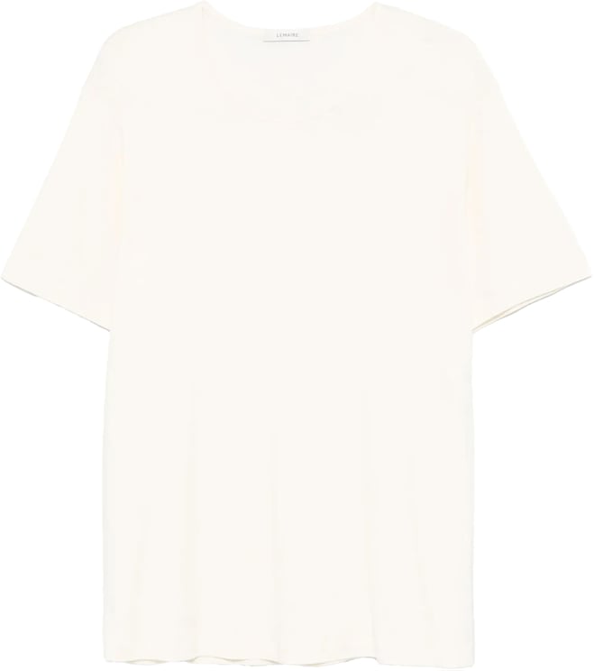 Lemaire Rib U Neck T-shirt Light Cream