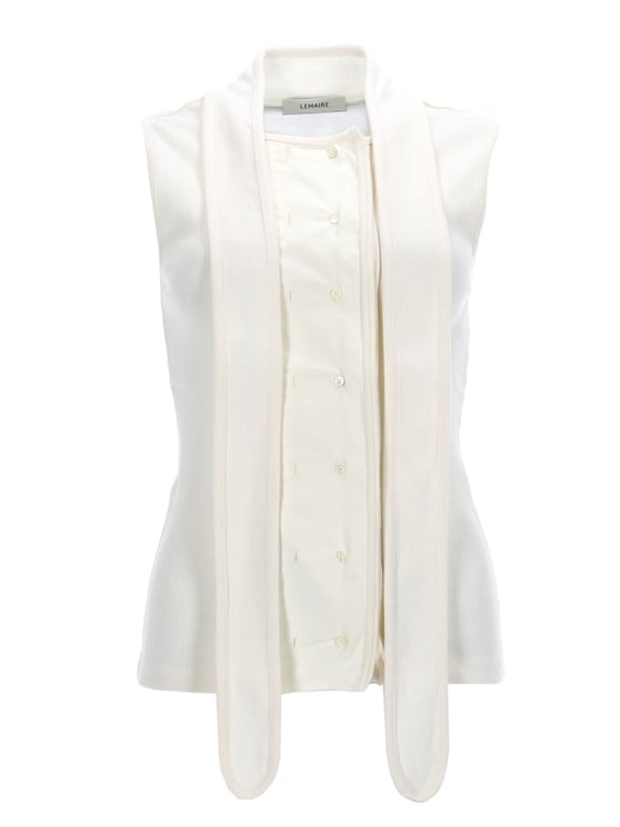 Lemaire Asymmetrical Fitted Top with Button-Down Front