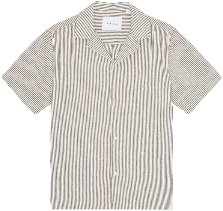 Les Deux chemise manches courtes les deux lukas coton teak brown