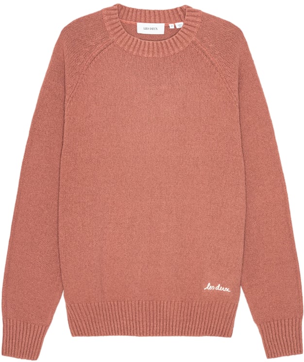 Les Deux Crewneck Knit Brad Cognac Red