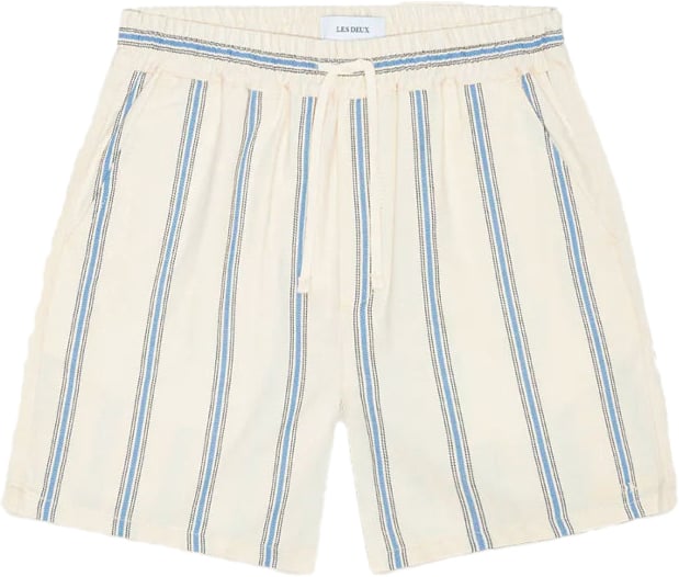 Les Deux short bleu les deux marque raye beige