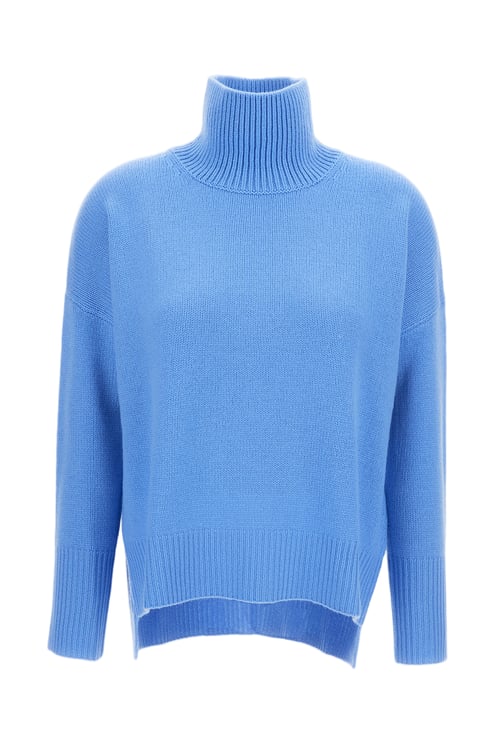 Lisa Yang Light Blue Heidi Heavy-Knit Cashmere Turtleneck