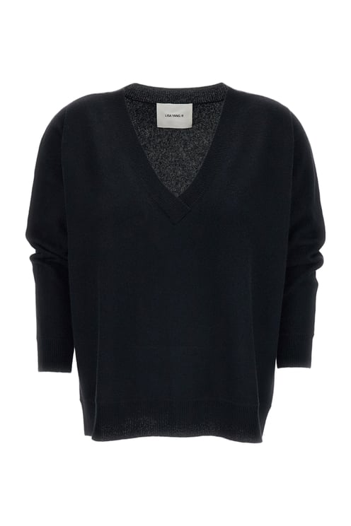Lisa Yang Black Kenny V-Neck Cashmere Sweater