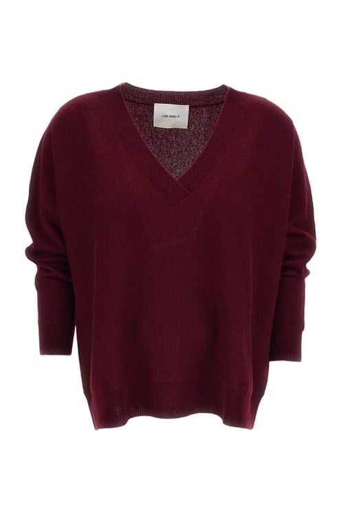 Lisa Yang Red Kenny V-Neck Cashmere Sweater
