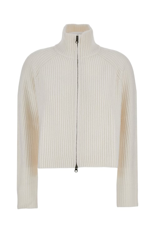 Lisa Yang Heavy-Knit Cashmere Cardigan with Two-Way Zip Closure