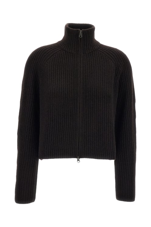 Lisa Yang Brown Sadie Cashmere Zip Cardigan
