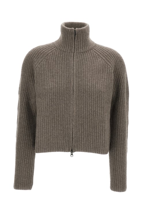 Lisa Yang Beige Sadie Heavy-Knit Cashmere Cardigan