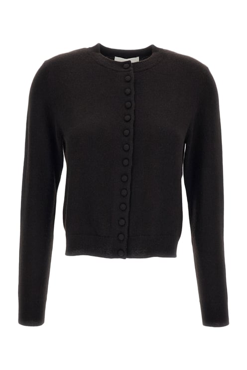Lisa Yang Brown Wilona Cropped Cashmere Cardigan