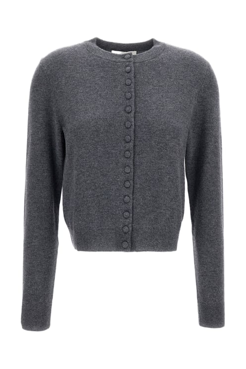 Lisa Yang Grey Wilona Cropped Cashmere Cardigan