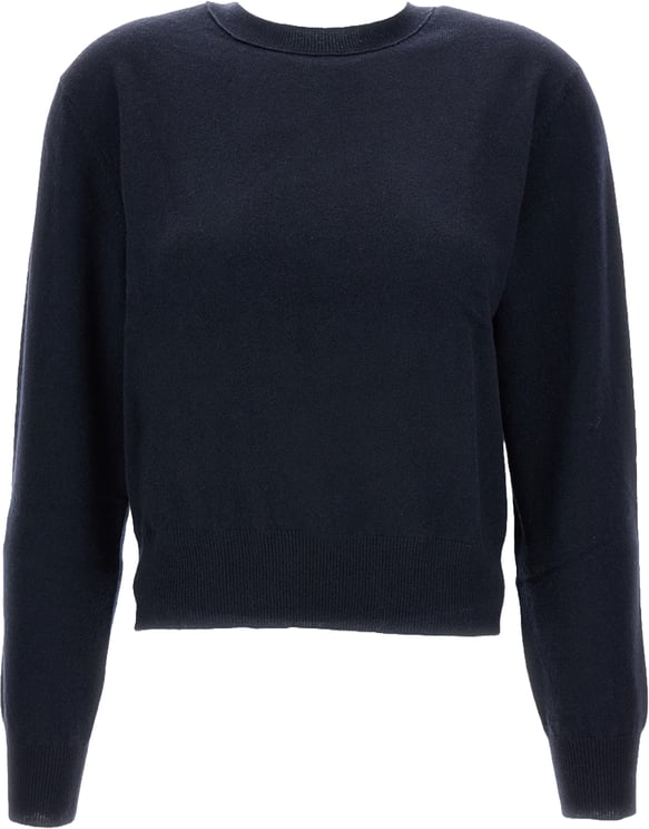 Lisa Yang Cropped Wool Sweater with Ribbed Trim and Structured Fit