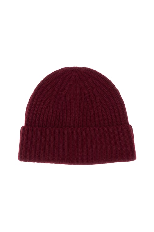 Lisa Yang Red Martigny Ribbed Cashmere Hat