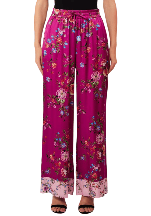 Liu Jo Viscose Satin Elastic Waist Palazzo Trousers