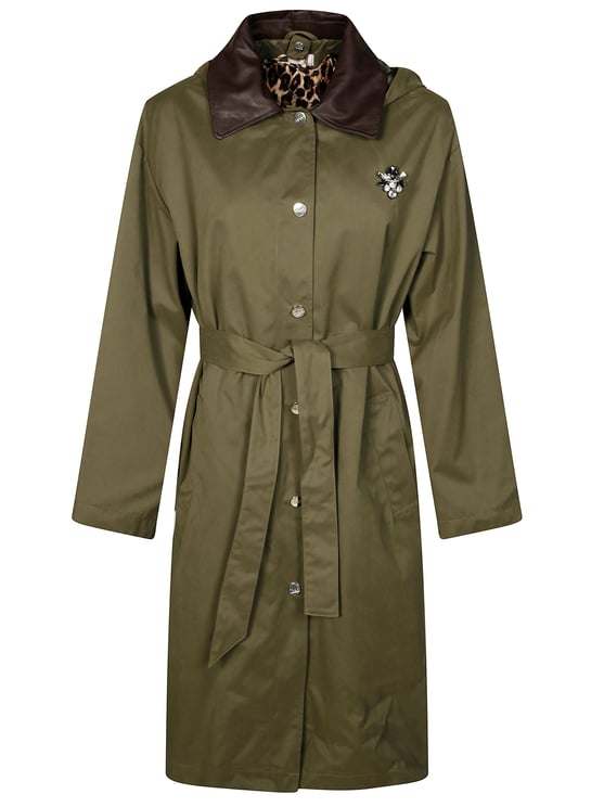 Liu Jo Trench Interno Staccabile Animalier Militare