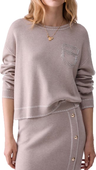 Liu Jo Sweaters Bulldogchmel/Bco Lan