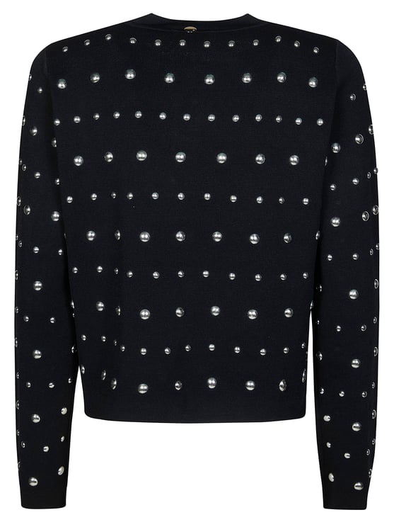 Liu Jo Black Studded Round Neck Cardigan