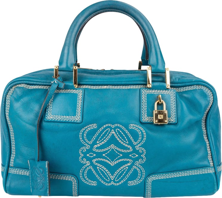 Loewe Loewe Blue Calfskin Leather Amazona Handbag
