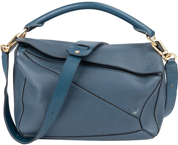 Loewe Loewe Blue Leather Puzzle Handbag