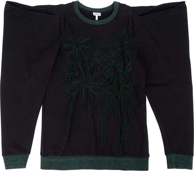 Loewe Loewe Embroidered Draped Sleeve Sweatshirt (XS)