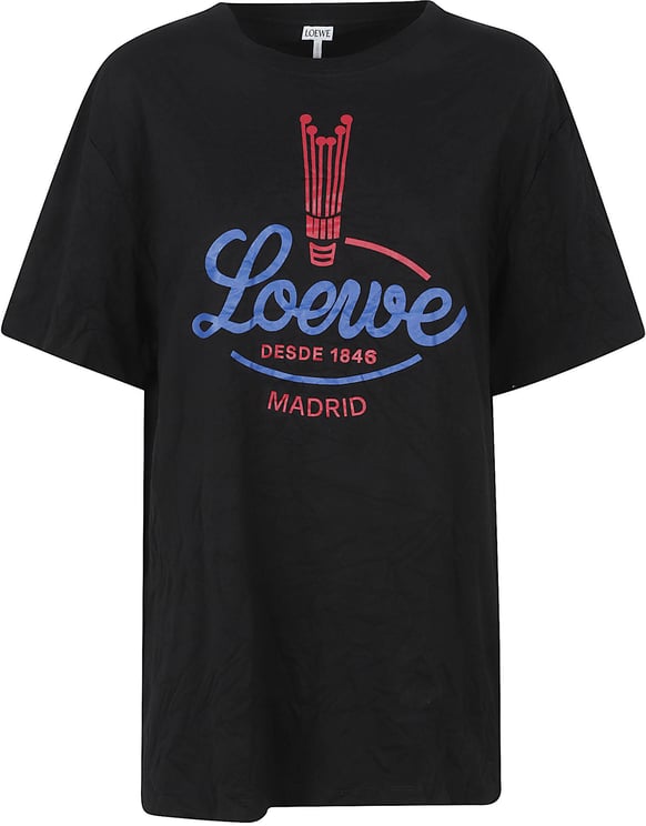 Loewe Textured Black T-Shirt With Adjustable Draping