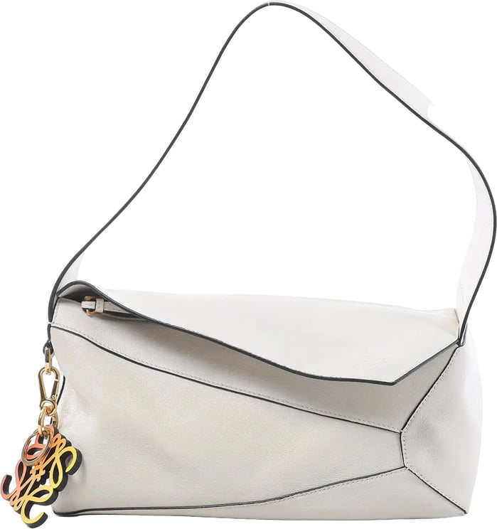Loewe LOEWE Puzzle Hobo Leather Shoulder Bag in White