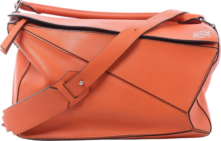 Loewe LOEWE Puzzle Large Leather 2Way Handbag in Orange