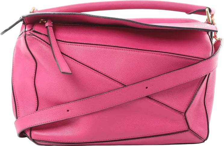 Loewe LOEWE Puzzle Medium Leather 2Way Handbag in Pink