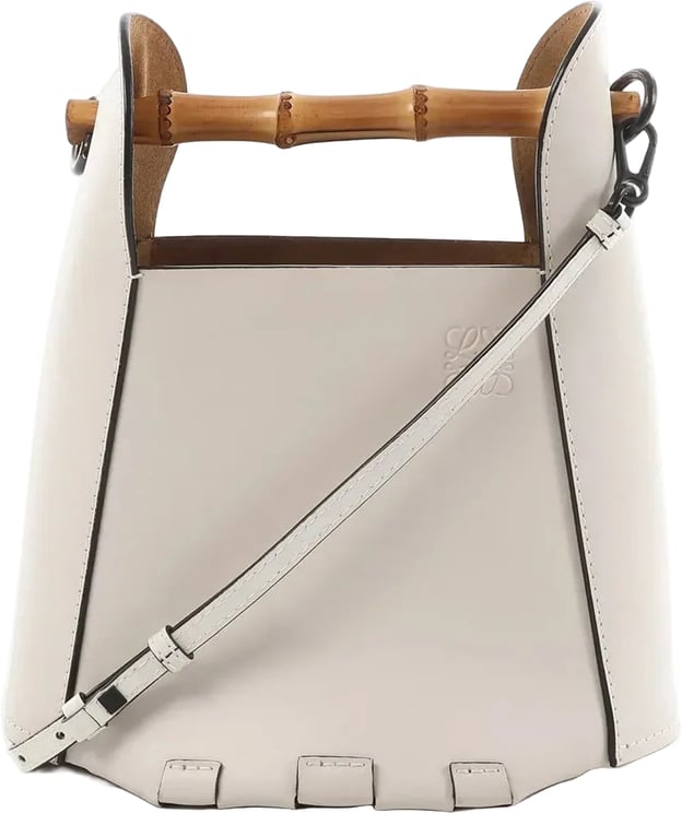 Loewe LOEWE Bamboo Buckets Leather 2Way Handbag in White