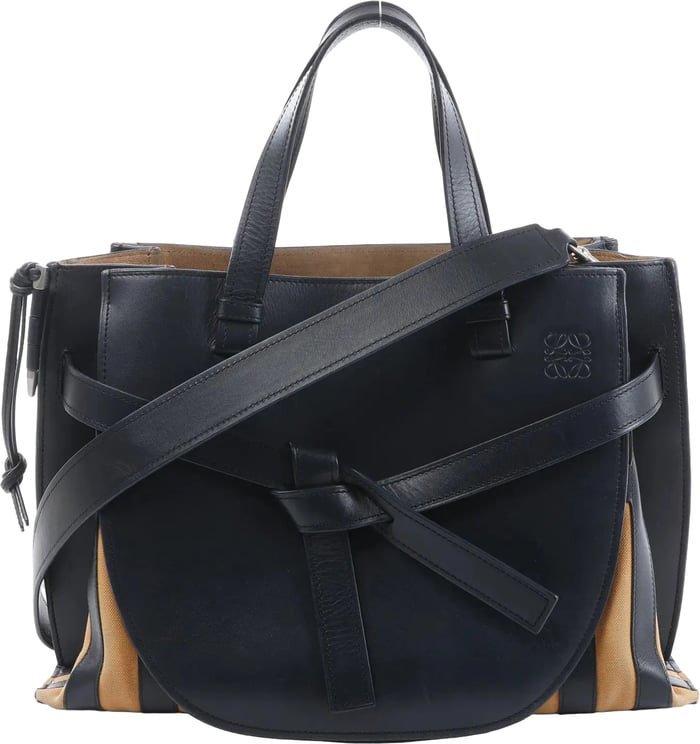 Loewe LOEWE Gate Top Handle Leather 2Way Handbag in Black