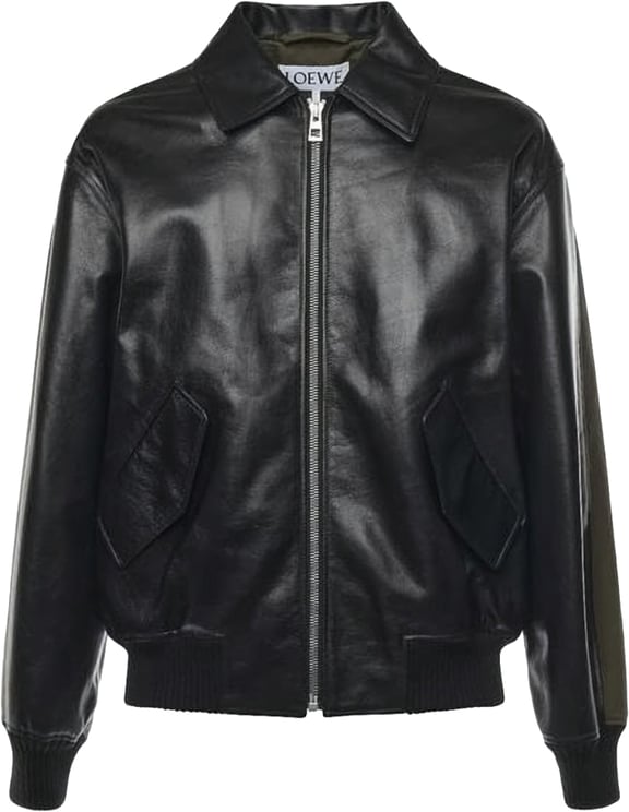 Loewe Calf Leather Jacket with Classic Collar