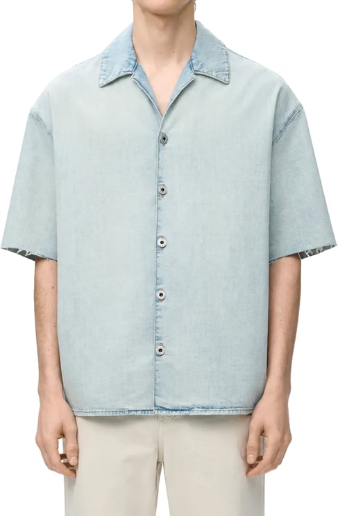 Loewe ANAGRAM SHORT SLEEVE SHIRT WASHED BLUE